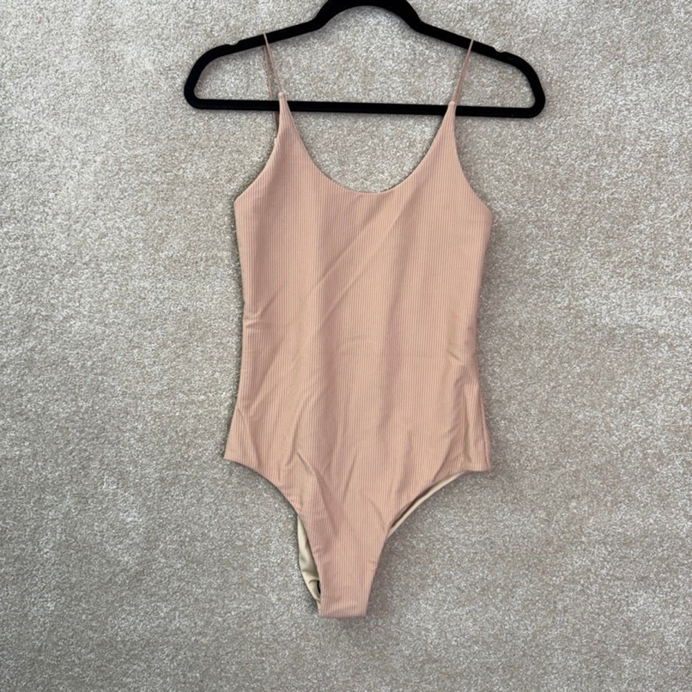 LOLLI SWIM One Piece Swimsuit Women's Large Barbie Ribbed Laguna‎ Beach